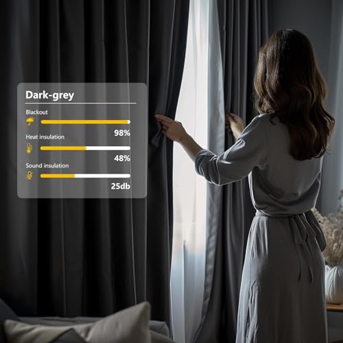 Image of Room Divider Blackout Curtain Track Curtains Wall Dividers Panels Screen for Living Rooms Bedroom Office Privacy Partition Separation, W100 x L120 Inch,1 Panel, Grey