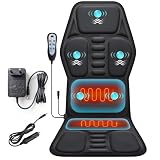 Himouta Massagesitzauflage mit Wärme, Massageauflage mit Vibration für Rücken und Nacken,Sitzkissen zur Entspannung,Rückenmassagegerät Hause Büro,Geschenke für Männer/Frauen/Mama (Textilien, Schwarz)