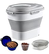 kathson Collapsible Dog Food Storage Container 30 Lbs Pet Food Storage Container Cat Food Storage...