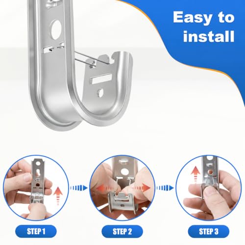 Image of 3 /4 Inch Wall Mount Cable Support J Hooks, 100 Pack with Retainer Clips