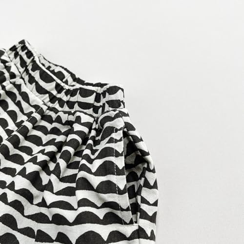 Baby Cotton Linen Long Bloomers Soft Cotton Striped Harem Pants for Boys Girls Elastic Waist Long Pants Bloomers 3-4 Years 14 Black4