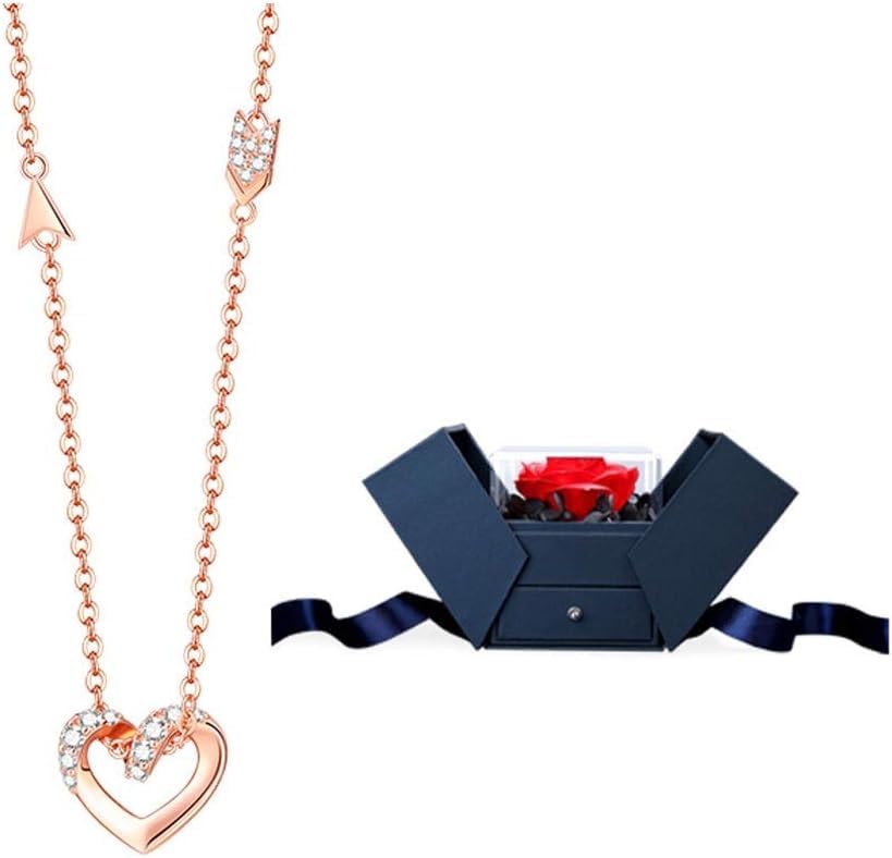 Collier Amour Coeur en Argent Sterling 925 avec une Chaîne Clavicule Raffinée