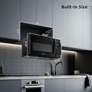 GASLAND 1.9 Cu. Ft. 30 Inch OTR1902B Over the Range Microwave Oven, Over the Stove Microwave, 1000 Watts, 400 CFM Exhaust Fan and LED Light, 13.5" Glass Turntable, Black GASLAND 19 Cu Ft 30 Inch OTR1902B Over the Range Microwave Oven Over the Stove Microwave 1000 Watts 400 CFM Exhaust Fan and LED Light 135 Glass Turntable Black