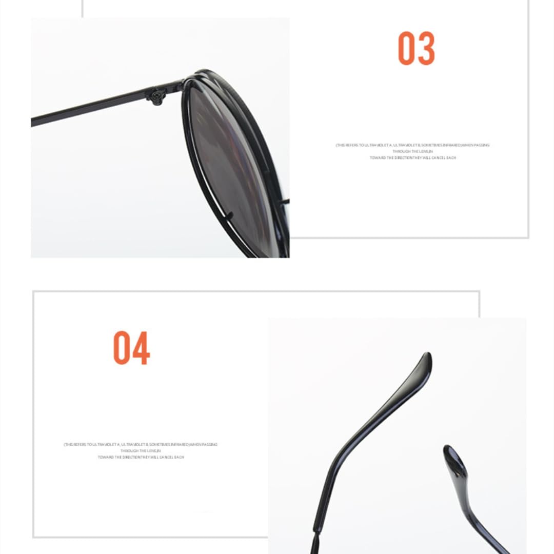 Sonnenbrille Damen Herren Metall Luxus Große Verlaufsgläser UV400
