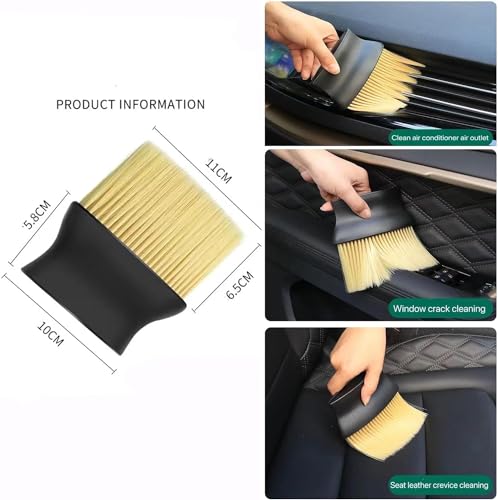 Image of 10pcs Auto Car Detailing Brush Set,Car Interior Cleaning Kit,Including 5pcs Car Detailing Brushes, 3pcs Wire Brush and 2pcs Different Soft Bristle dusting Brush for car Interior