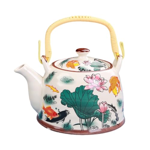 Tetera de cerámica con infusor, tetera japonesa de porcelana esmaltada vintage, diseño elegante para ceremonia de té de Kung Fu