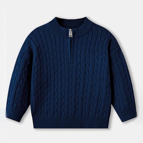 Kids Knit Cardigan Sweater Soft Stretchy Half Zip up Cropped Ribbed Jackets Boys Girls Thick Crochet Cardigan Coats3