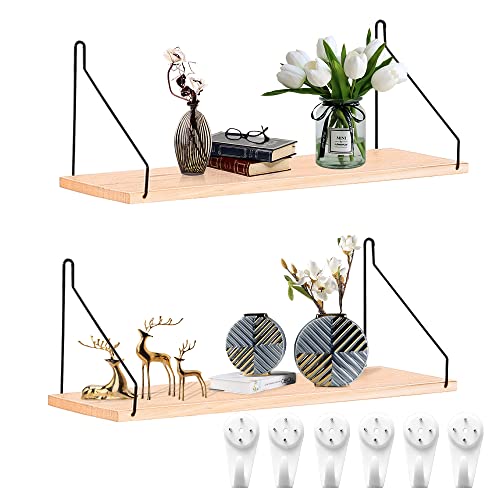 Kleemeiero 2er Set Wandregale Regalbrett Wand Holz Regal Brett Hängeregal...