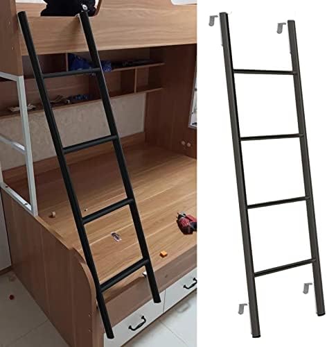 Metal Hook-Style Bunk Ladder for Adults & Kids - 116/130/140/150 cm Climbing Ladder for Motorhomes, Twin Loft & Dorm Beds, Supports 150kg, Color: G-S.