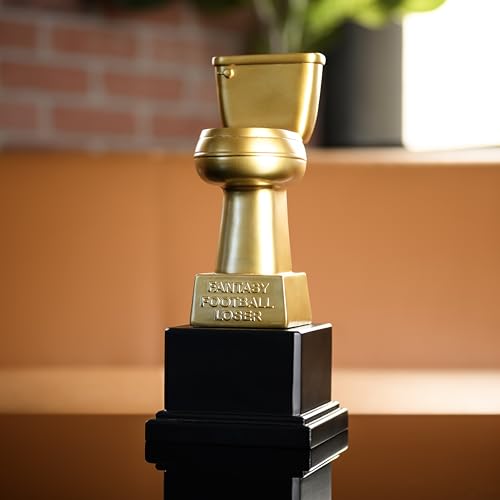 Image of TrophySmack Golden Toilet Fantasy Football Trophy, Loser Award - 11 inch Trophy with Base