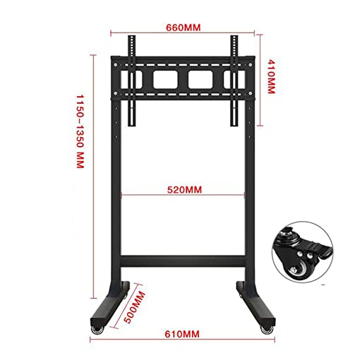 Soporte móvil para TV 32 a 75 pulgadas altura ajustable con ruedas miniatura 2