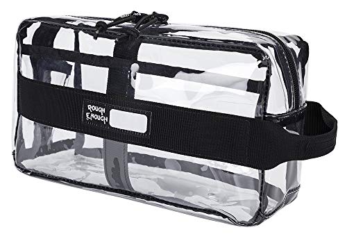 Rough Enough Clear TSA Approved Toiletry Bag Makeup Organizer Bag for Women Men
