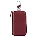 Aladin Large Leather Key Case Wallet with 12 Hooks & 1 Keychain / Ring for Women and Men Wine Red