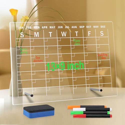 Weekly Planner Dry Erase Acrylic Calendar Command Center For