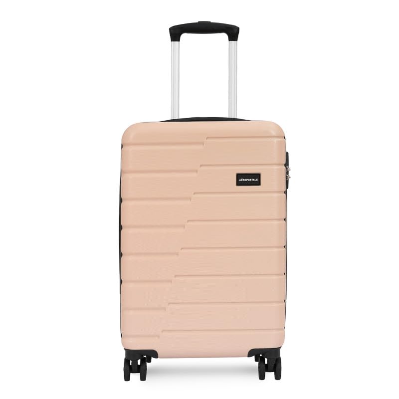 aeropostale Stout Unisex Hard Luggage for Travel - Beige, 58CM Cabin TSA Lock-picture-32
