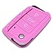 Produktbild Soft Case Schutz Hülle Auto Schlüssel WABE Style für Golf 7 Polo 6C Seat Ateca Arona Leon Skoda Octavia Superb Kodiaq Klappschlüssel/Farbe: Rosa