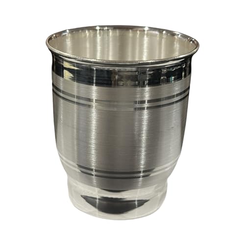 999 Pure Silver Hallmarked Designer Heavy Glass - Style#02 (Glass 3.5 inch)