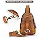 NIUCUNZH Genuine Leather Sling Bag, Handmade Vintage Crossbody Shoulder Bags Small Travel Pack for Women and Men Brown