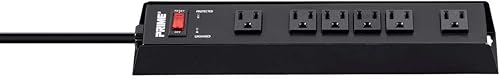 Miniatura 4 de Monoprice Protector de sobretensiones de metal - Regleta de alimentación de 6 tomas, 1150 julios, 15 amperios, 125 voltios, 1875 vatios, 15 pies,