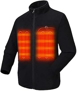 Venustas Men's Heated Jacket with Battery Pack 7.4V, Fleece Heated Coat