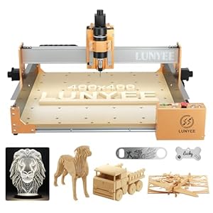 LUNYEE 4040 PRO CNC Router Machine, 3-Axis All-Metal with Ball Screw and Dust-Proof X/Y Axis, GRBL Control, 15.7” x 15.7” x 3.1” Working Area for Wood, Metal, Acrylic Engraving & Cutting
