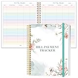 Bill Tracker Notebook - Monthly Bill Organizer & Planner for Personal Budgeting Financial, Monthly Bill Payment Checklist, 8.5' x 11', Pink Flowers