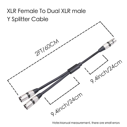 Hualeu 2055YMMF-05 5Pack 5 Color 1.5Ft Xlr Female To Dual Xlr Male Y Splitter Cable thumb #4