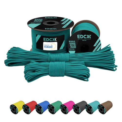 EdcX 2 mm Nylon Paracord 275 (15, 30, 50 And 100 m)– 100% Nylon Rope, 3-Strand Cord, Nylon Cord 2 mm in Many Colours (Emerald Green, 15 m)