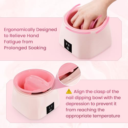Yokilly Nail Soaking Bowl Heated: 50% Faster Soak off Bowl for Women - Electric Manicure Nail Bowl for Nail Salon Home