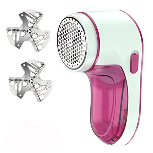 KJOET 毛玉取りけだまとり電動毛玉取り機強力6枚刃生地を傷めない器とりコードレス式+Type-c給電式・充電式兼用安全装置低騒音クリーナーカットセーターニット靴下ソファカーペ対応コンパクト軽量旅行主婦自宅用贈り物替刃1個付きRed,