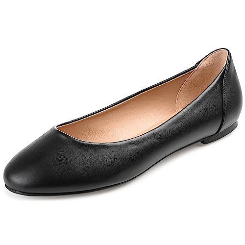 Journee Collection Kavn Comfort Insole Narrow Width Slip On Round Toe Ballet Flats - Black - 6.5 NW