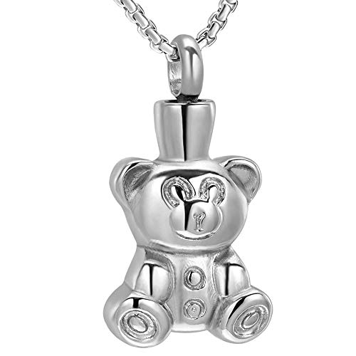Collier urne de crémation ours en acier inoxydable durable pour cendres