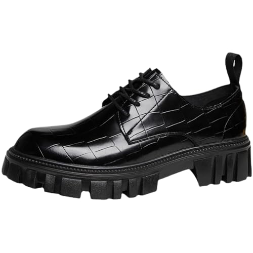 Alligator Pattern Shoes Lace Up Wear Resistant Men's Shoes Stylish Casual Dress Men Shoes