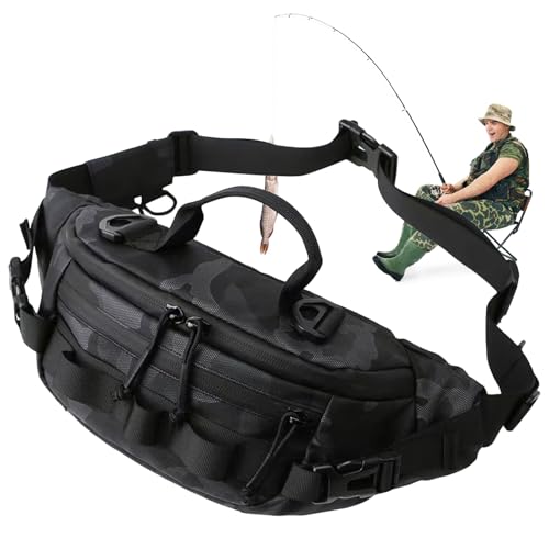 Riñonera de pesca multifunción con bolsa ajustable de 14.96 pulgadas para guardar aparejos 6