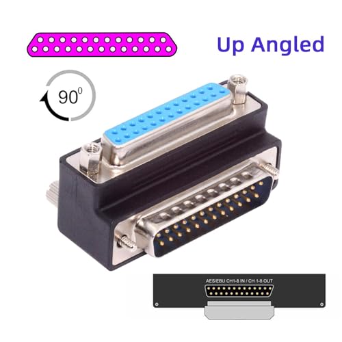 Adaptador Ángulo 90° DB25 Pin Macho a Hembra miniatura 5