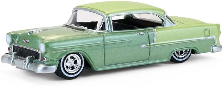 Greenlight Collectibles 63080-A California Lowriders Collectibles 164 Scale California Lowriders Series 7-1956 Chevy Bel Air Lowrider - Crocus Yellow and Laurel Green Two-Tone