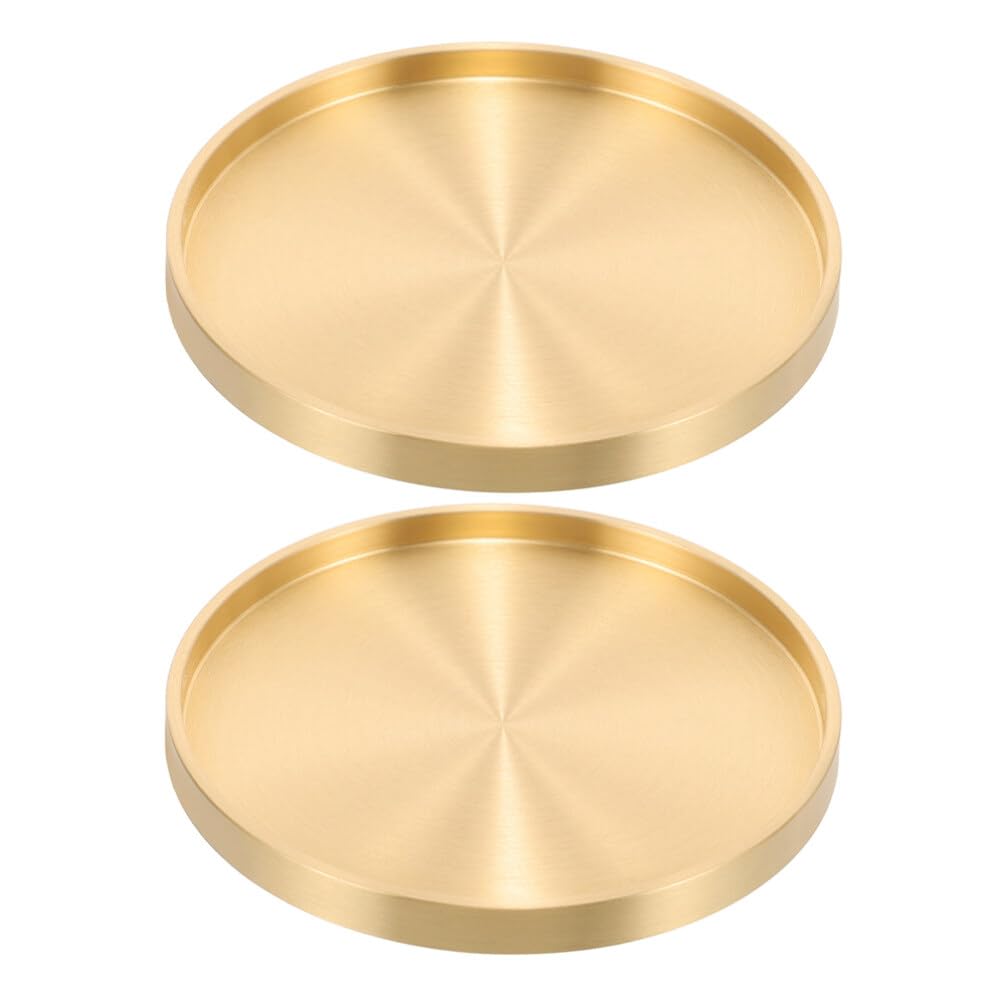 Sottobicchieri dorati, 2 pezzi, in ottone, per bevande, accenti, da tavolo, eleganti sottobicchieri in rame, decorazione per bevande, 7 6 cm
