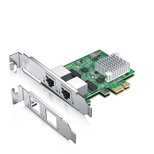 Image of 2.5Gbase-T PCIe NIC with Realtek RTL8125 Chip, 2.5Gb Network Card, 2500 /1000 /100 Mbps,Dual RJ45 Ports, PCIe X1, Ethernet Card for Windows /Windows Server /Linux