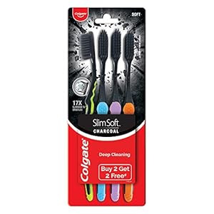 Colgate Slim Soft Charcoal Toothbrush (Buy 2 Get 2 Free) – 4 Pcs