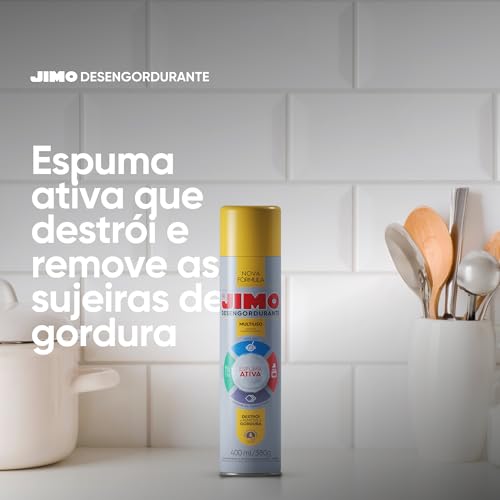 JIMO Desengordurante Limpeza Profunda Multiuso Grelhas Espetos Coifa Fogão Etc Aerossol 400ml