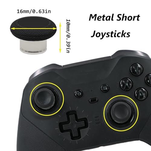 Image of 2 Pack Elite 2 Controller Short Thumbsticks Replacement for Xbox Elite Series 2 Controller,0.39in Standard Height Concave Magnetic Analog Short Joysticks Replacement for Elite Series 2 Core (Black)