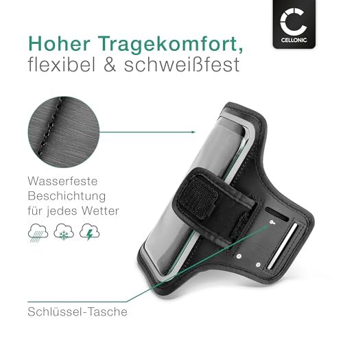 subtel® Handy Sportarmband: Smartphone Armtasche f. Sport Joggen Laufen - Fach f. Schlüssel, Geld - Atmungsaktives Klettverschluss Band - Armband Hülle Handyhalterung Arm Oberarm Tasche Laufarmband