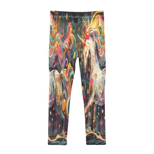 Toddler Girls Leggings Printed Yoga Pants Leggings Watercolor Hair Unicorn for Kids2