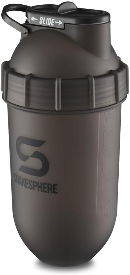 Shaker Bottle - 24oz Leak Proof Protein Shaker Bottle for Pre Workout, Smoothie, and Powder Drink Mixes, No-Blade Mixer for Gym, BPA-Free, Easy Clean & Easy to Carry (Frosted Black)