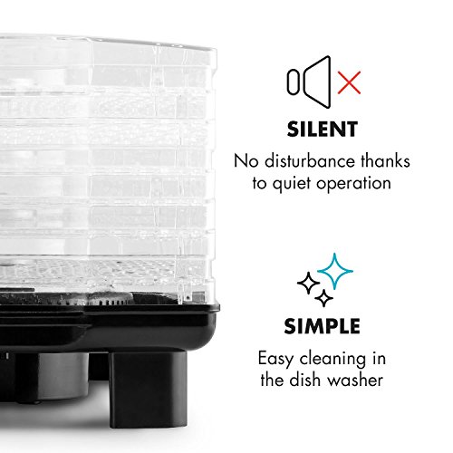 Klarstein Bananarama dehydrator dehydrator machine (550 watt, vlees en fruit droger, dehydrator 6 verdiepingen, instelbare temperatuur, programmeerbare timers) zwart - Image 7