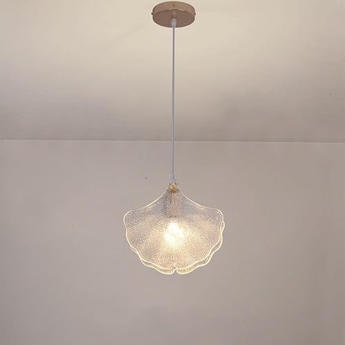 Paquete de 2 luces colgantes de isla de cocina, moderna y creativa en forma de hoja de vidrio, lámpara colgante de cúpula de metal y cable ajustable
