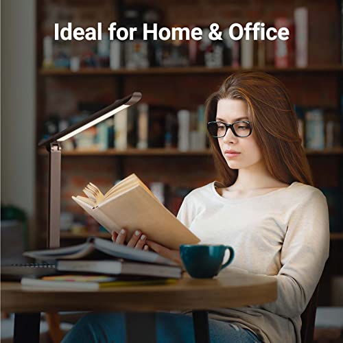 Soysout Led Desk Lamp, Eye-Caring Table Lamp With Usb Charging Port, 5 Lighting Modes With 7 Brightness Levels, Touch Control, 12W (Black) #TOP6