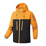 Genérico Chubasquero Hombre Termica Trabajo Invierno Chaqueta Invierno Running Elegante Deportiva Cazadora Hombre Ligera Popular Parka Moto Oktoberfest 2#azafrán XL