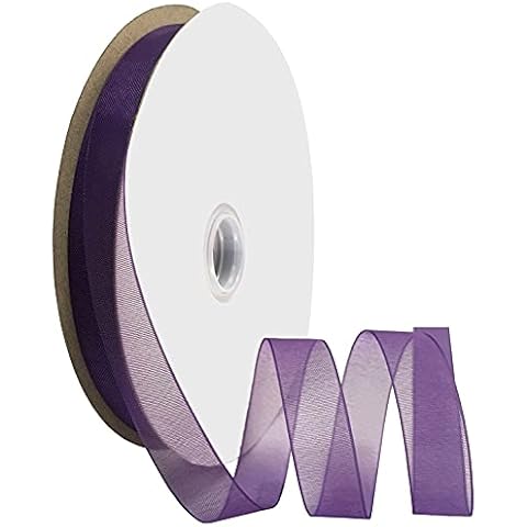 Kailin 3/8 inch Wide Shimmer Sheer Organza Ribbon 50 Yards Purple Cover