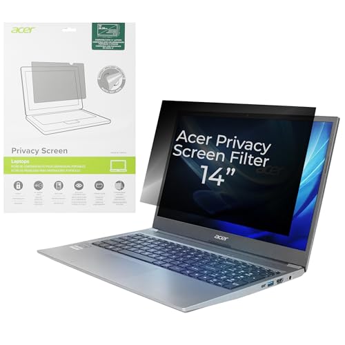 Image of acer 14 inch Privacy Screen Filter I 60 Degree Viewing Angle, Anti Glare, Blue Light Filter I Antimicrobial Protection I Glossy or matte sides to Choose I 4 attachment methods I Designed by Targus
